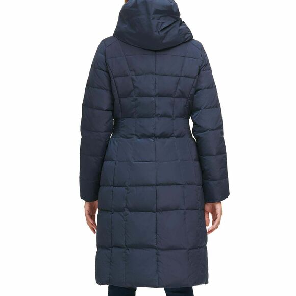 New Cole Haan Signature Double Zip Front Coat Parka Down Filled Navy Blue Small - Picture 3 of 7